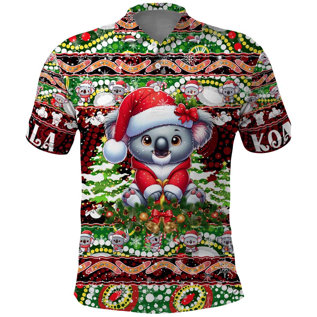 Koala Christmas Polo Shirt Australia Aboriginal Cute Santa Koalas - Wonder Print Shop