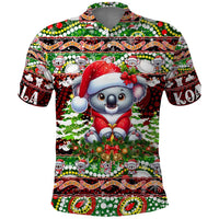 Koala Christmas Polo Shirt Australia Aboriginal Cute Santa Koalas - Wonder Print Shop
