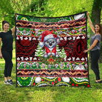 Koala Christmas Quilt Australia Aboriginal Cute Santa Koalas - Wonder Print Shop