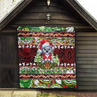 Koala Christmas Quilt Australia Aboriginal Cute Santa Koalas - Wonder Print Shop