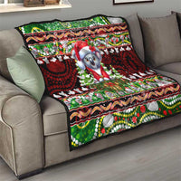 Koala Christmas Quilt Australia Aboriginal Cute Santa Koalas - Wonder Print Shop