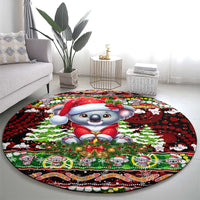 Koala Christmas Round Carpet Australia Aboriginal Cute Santa Koalas - Wonder Print Shop