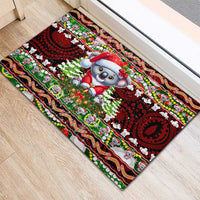 Koala Christmas Rubber Doormat Australia Aboriginal Cute Santa Koalas - Wonder Print Shop
