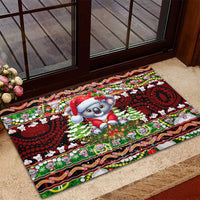 Koala Christmas Rubber Doormat Australia Aboriginal Cute Santa Koalas - Wonder Print Shop
