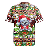 Koala Christmas Rugby Jersey Australia Aboriginal Cute Santa Koalas - Wonder Print Shop