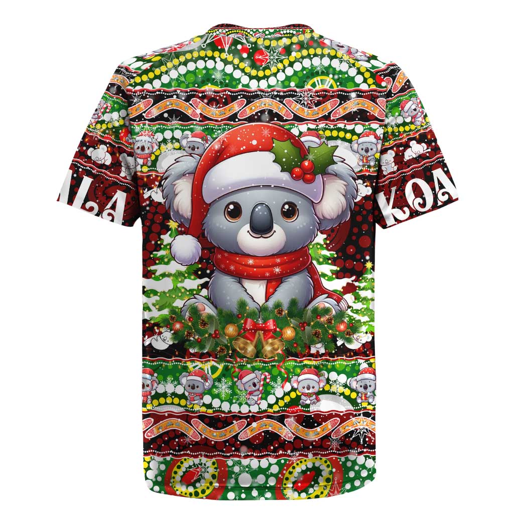 Koala Christmas Rugby Jersey Australia Aboriginal Cute Santa Koalas - Wonder Print Shop