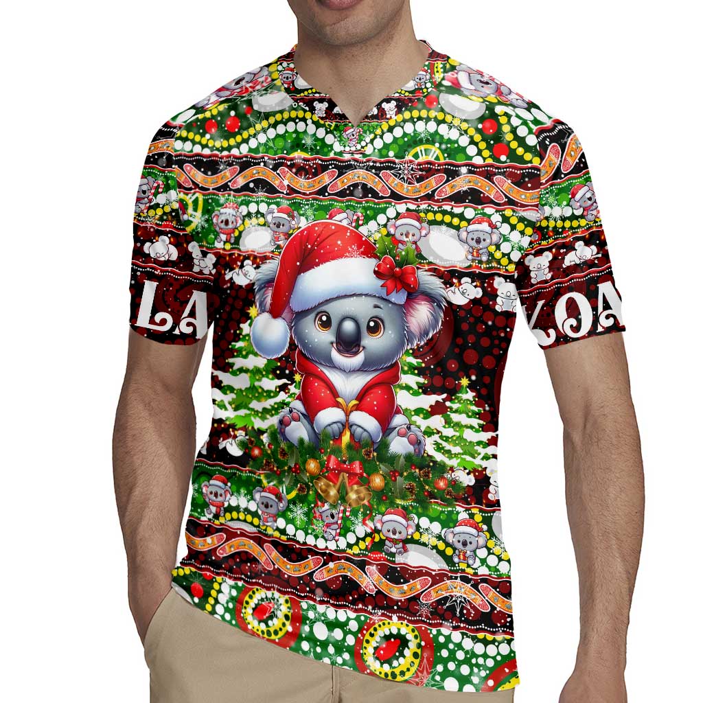 Koala Christmas Rugby Jersey Australia Aboriginal Cute Santa Koalas - Wonder Print Shop