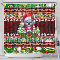 Koala Christmas Shower Curtain Australia Aboriginal Cute Santa Koalas - Wonder Print Shop