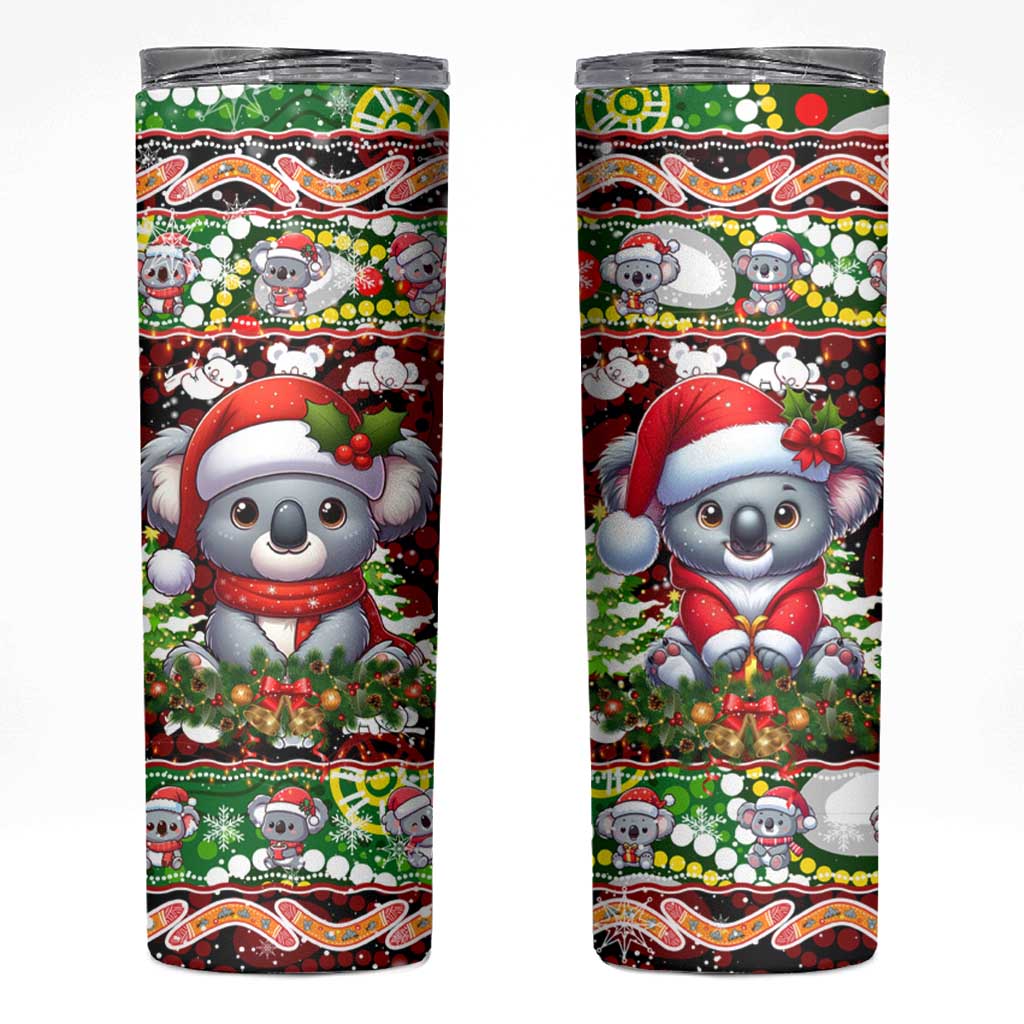 Koala Christmas Skinny Tumbler Australia Aboriginal Cute Santa Koalas - Wonder Print Shop