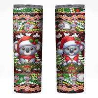 Koala Christmas Skinny Tumbler Australia Aboriginal Cute Santa Koalas - Wonder Print Shop