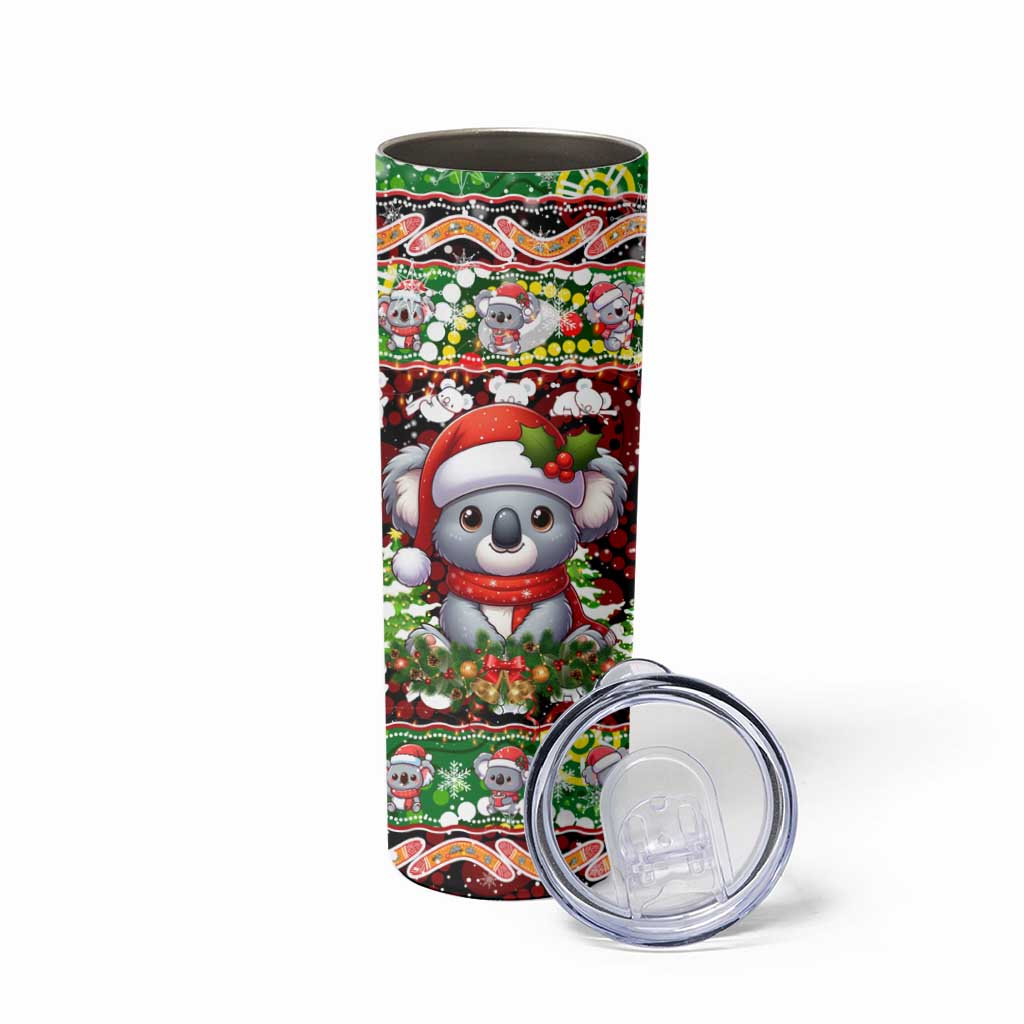 Koala Christmas Skinny Tumbler Australia Aboriginal Cute Santa Koalas - Wonder Print Shop