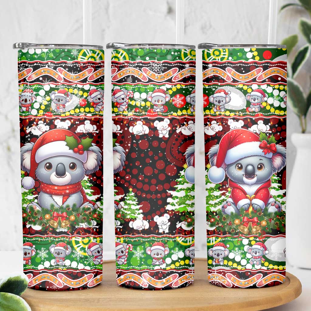 Koala Christmas Skinny Tumbler Australia Aboriginal Cute Santa Koalas - Wonder Print Shop