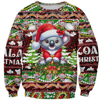 Koala Christmas Sweatshirt Australia Aboriginal Cute Santa Koalas - Wonder Print Shop