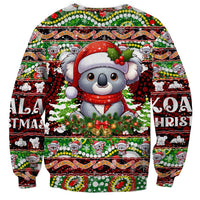 Koala Christmas Sweatshirt Australia Aboriginal Cute Santa Koalas - Wonder Print Shop