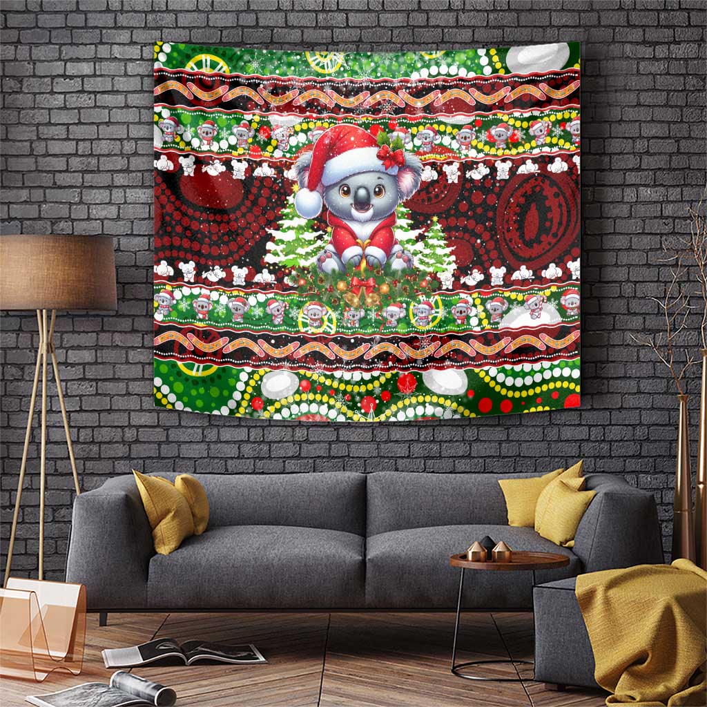Koala Christmas Tapestry Australia Aboriginal Cute Santa Koalas - Wonder Print Shop