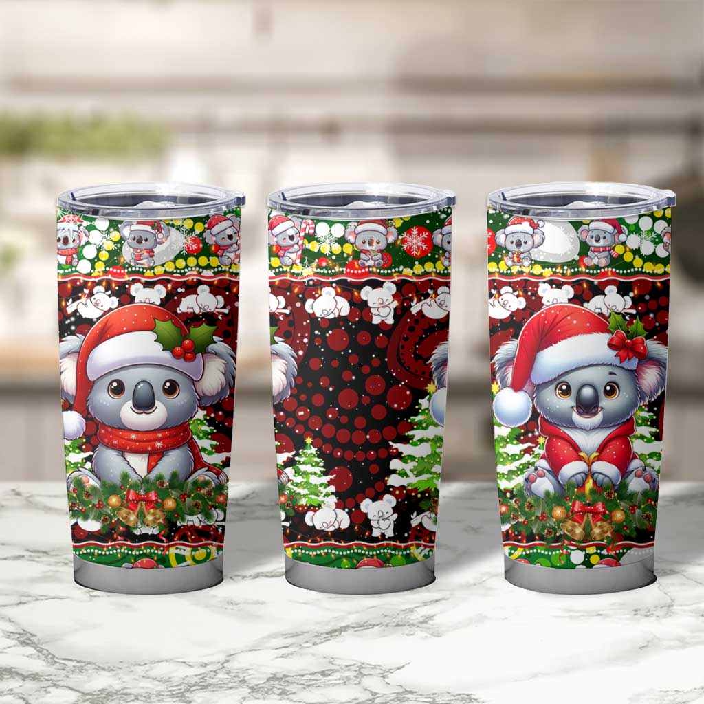 Koala Christmas Tumbler Cup Australia Aboriginal Cute Santa Koalas - Wonder Print Shop