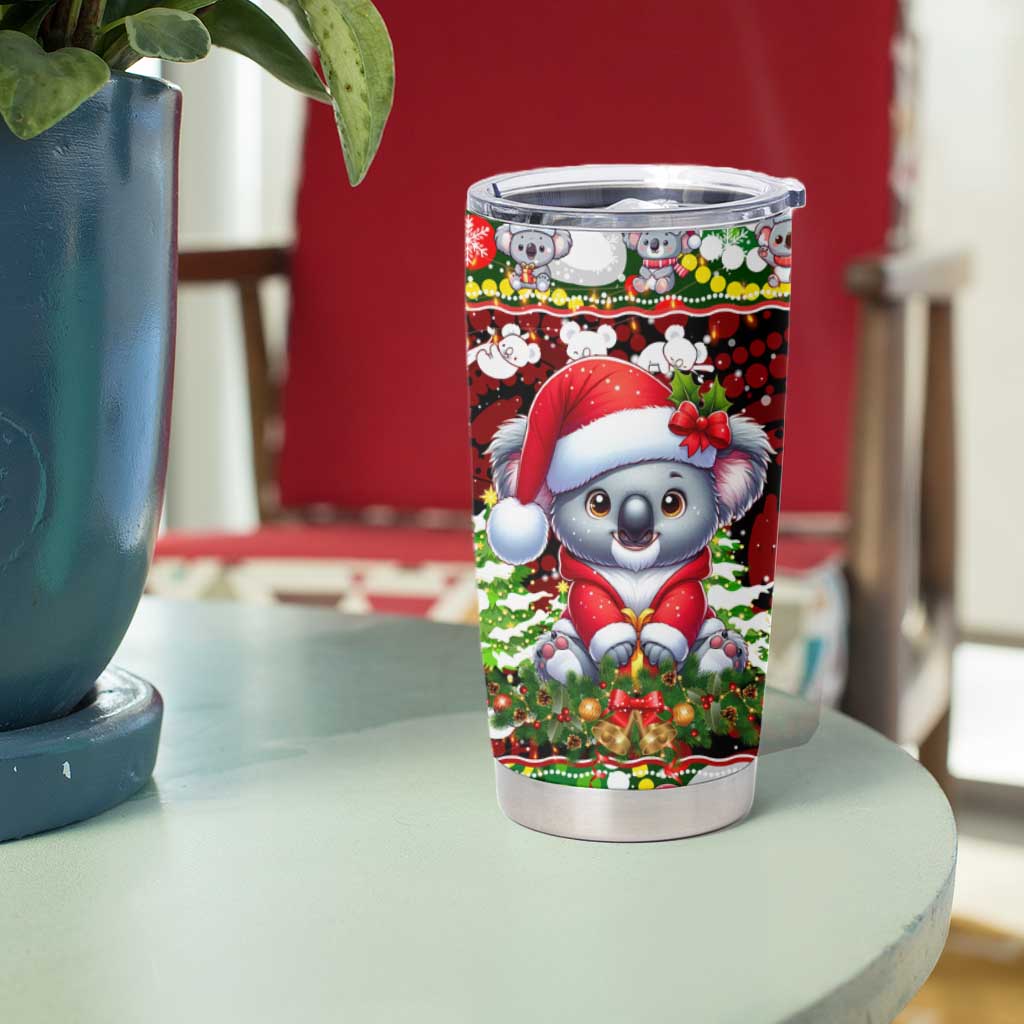 Koala Christmas Tumbler Cup Australia Aboriginal Cute Santa Koalas - Wonder Print Shop