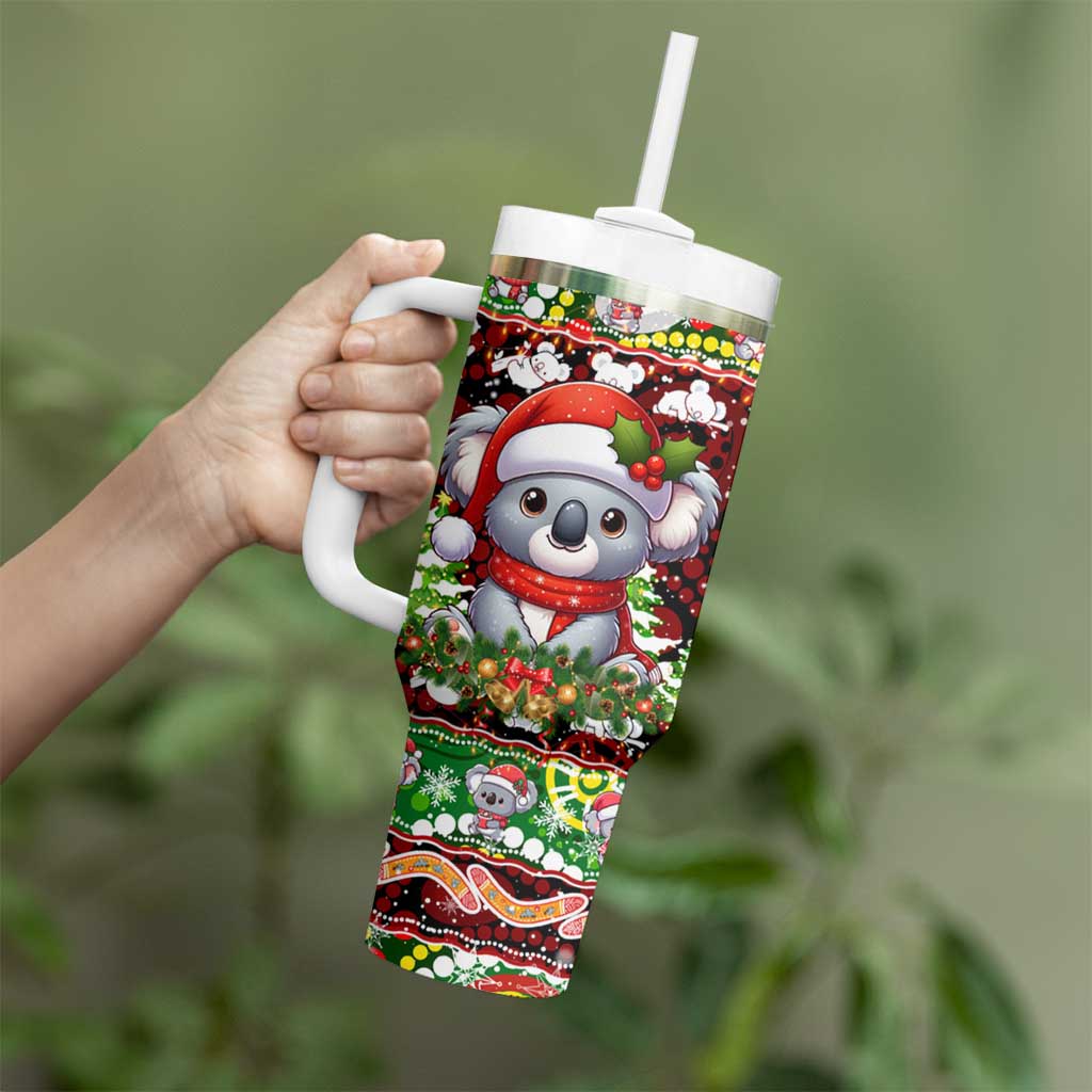 Koala Christmas Tumbler With Handle Australia Aboriginal Cute Santa Koalas - Wonder Print Shop