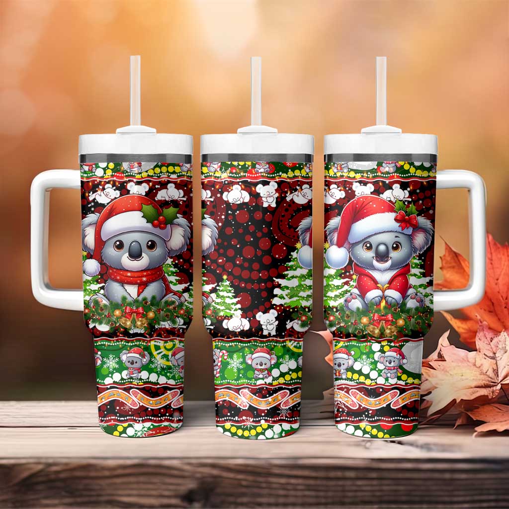 Koala Christmas Tumbler With Handle Australia Aboriginal Cute Santa Koalas - Wonder Print Shop