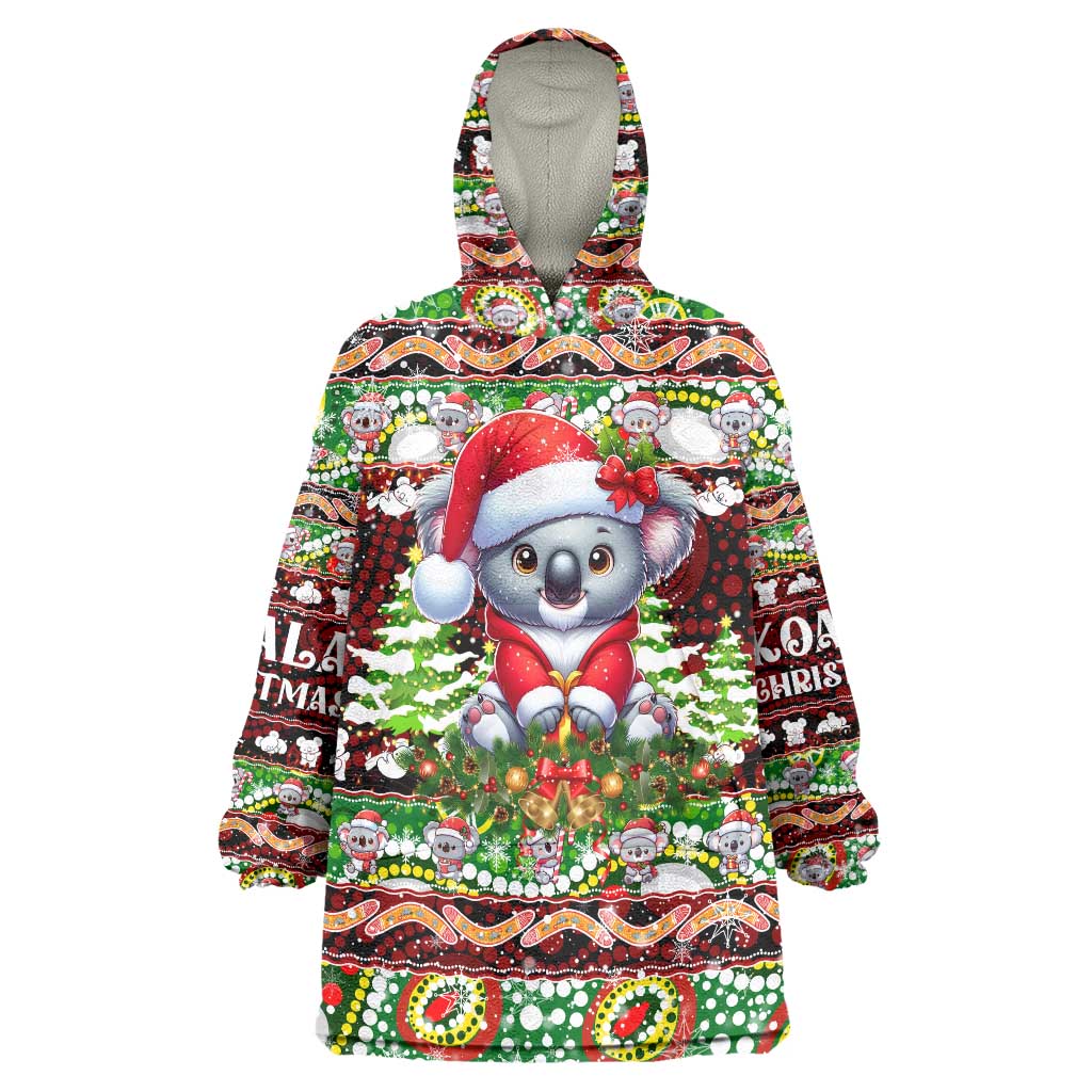 Koala Christmas Wearable Blanket Hoodie Australia Aboriginal Cute Santa Koalas - Wonder Print Shop