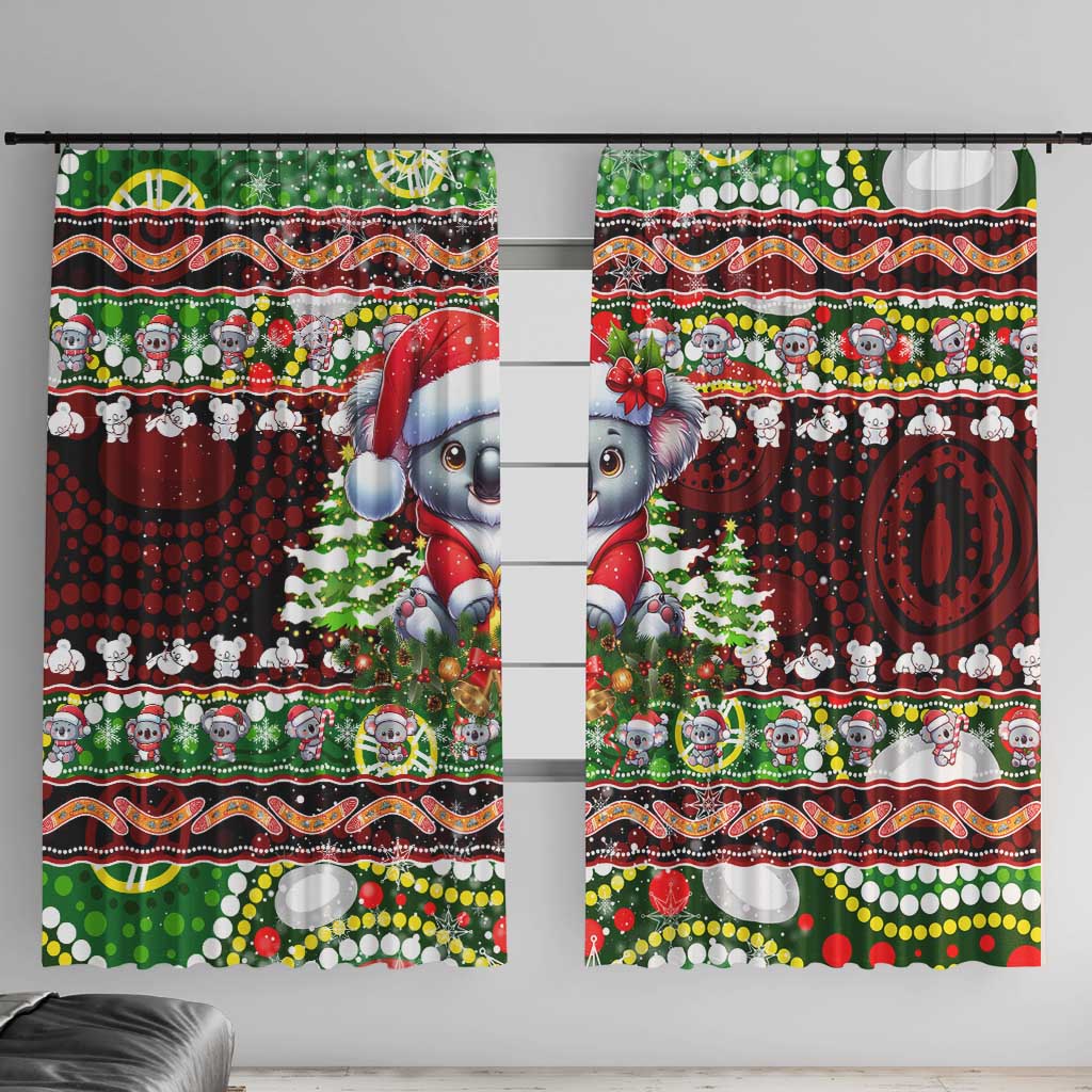 Koala Christmas Window Curtain Australia Aboriginal Cute Santa Koalas - Wonder Print Shop