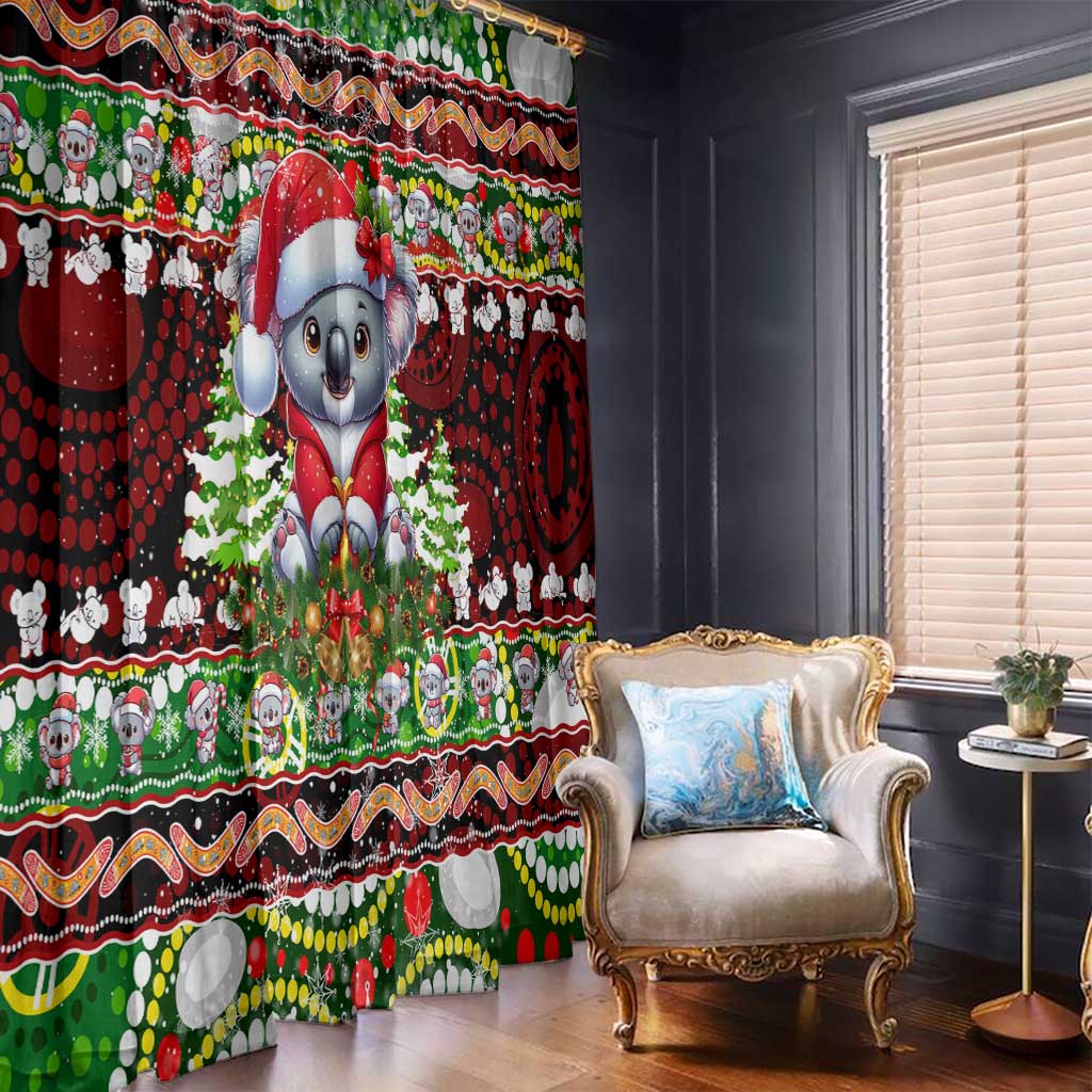 Koala Christmas Window Curtain Australia Aboriginal Cute Santa Koalas - Wonder Print Shop