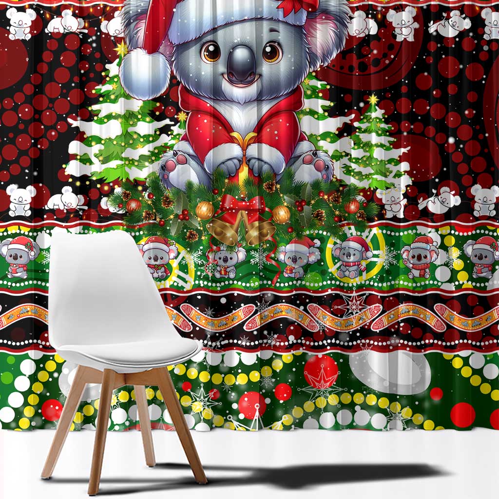 Koala Christmas Window Curtain Australia Aboriginal Cute Santa Koalas - Wonder Print Shop