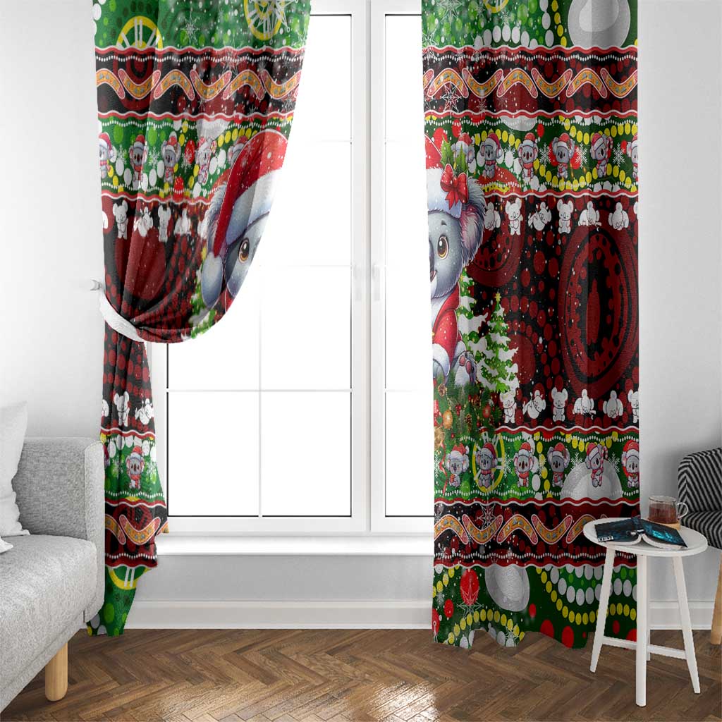 Koala Christmas Window Curtain Australia Aboriginal Cute Santa Koalas - Wonder Print Shop