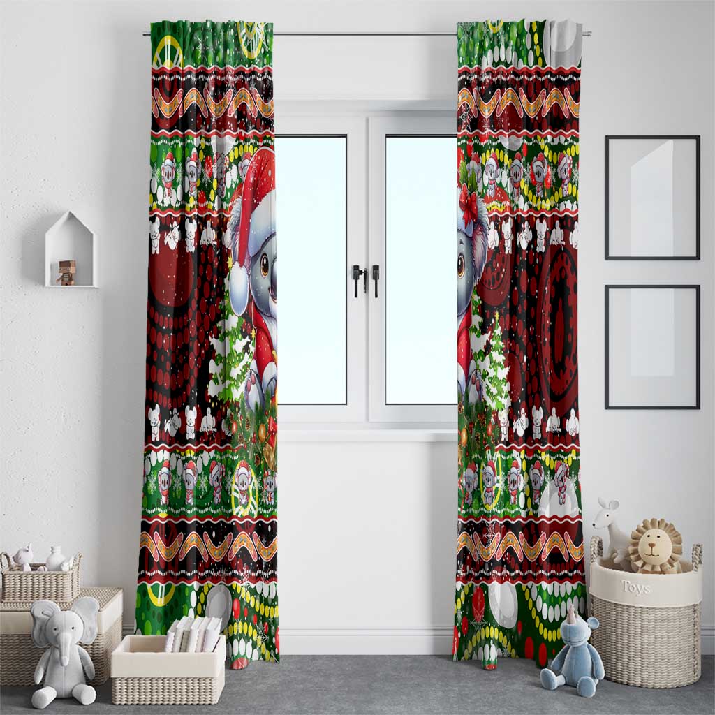 Koala Christmas Window Curtain Australia Aboriginal Cute Santa Koalas - Wonder Print Shop