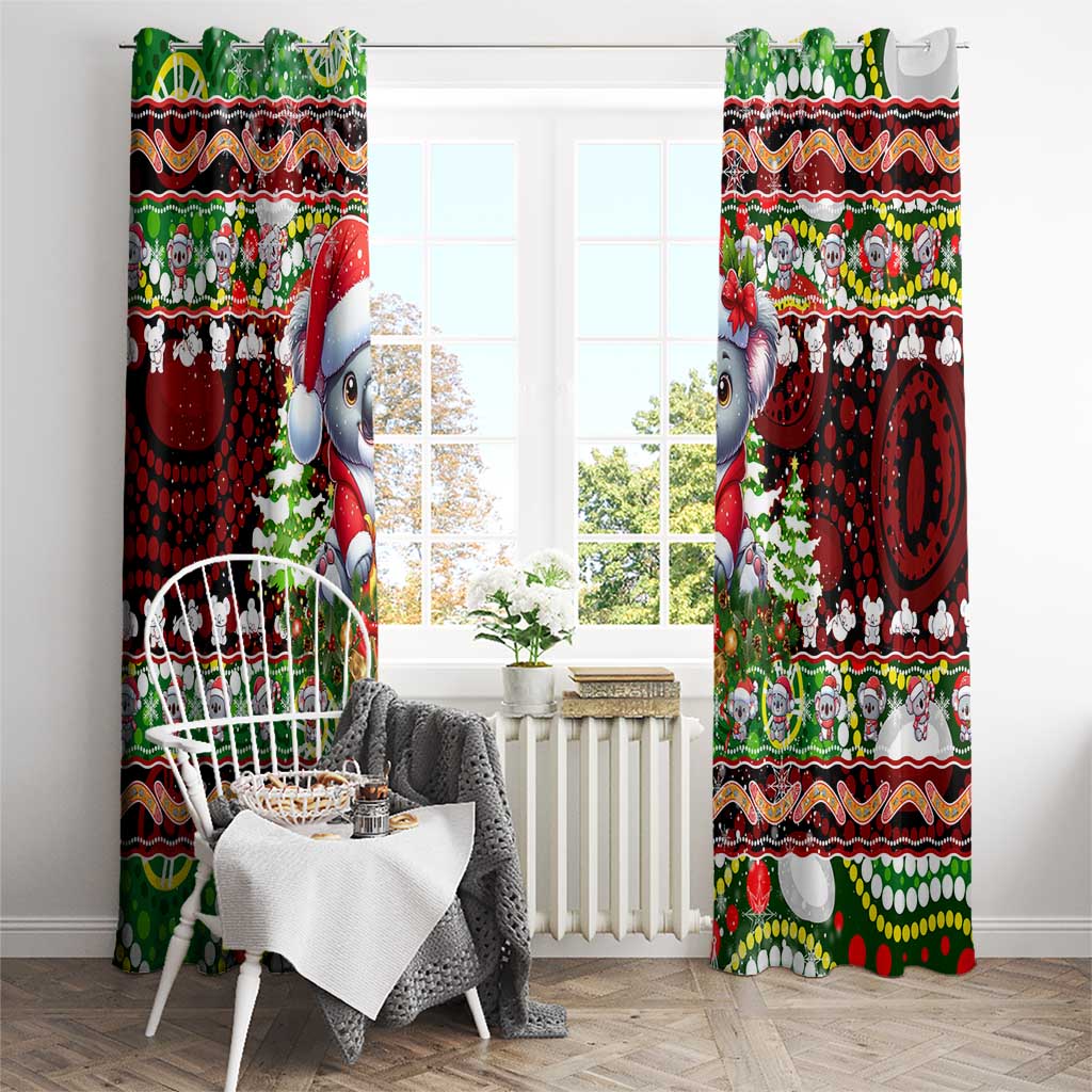 Koala Christmas Window Curtain Australia Aboriginal Cute Santa Koalas - Wonder Print Shop