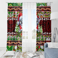 Koala Christmas Window Curtain Australia Aboriginal Cute Santa Koalas - Wonder Print Shop