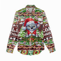 Koala Christmas Women Casual Shirt Australia Aboriginal Cute Santa Koalas - Wonder Print Shop