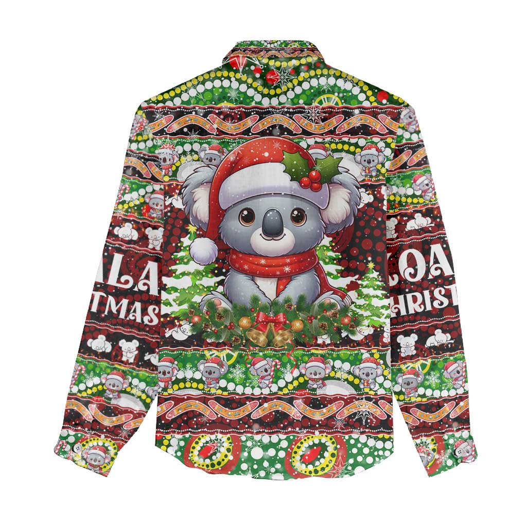 Koala Christmas Women Casual Shirt Australia Aboriginal Cute Santa Koalas - Wonder Print Shop