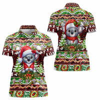 Koala Christmas Women Polo Shirt Australia Aboriginal Cute Santa Koalas - Wonder Print Shop