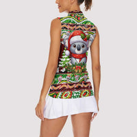 Koala Christmas Women Sleeveless Polo Shirt Australia Aboriginal Cute Santa Koalas - Wonder Print Shop