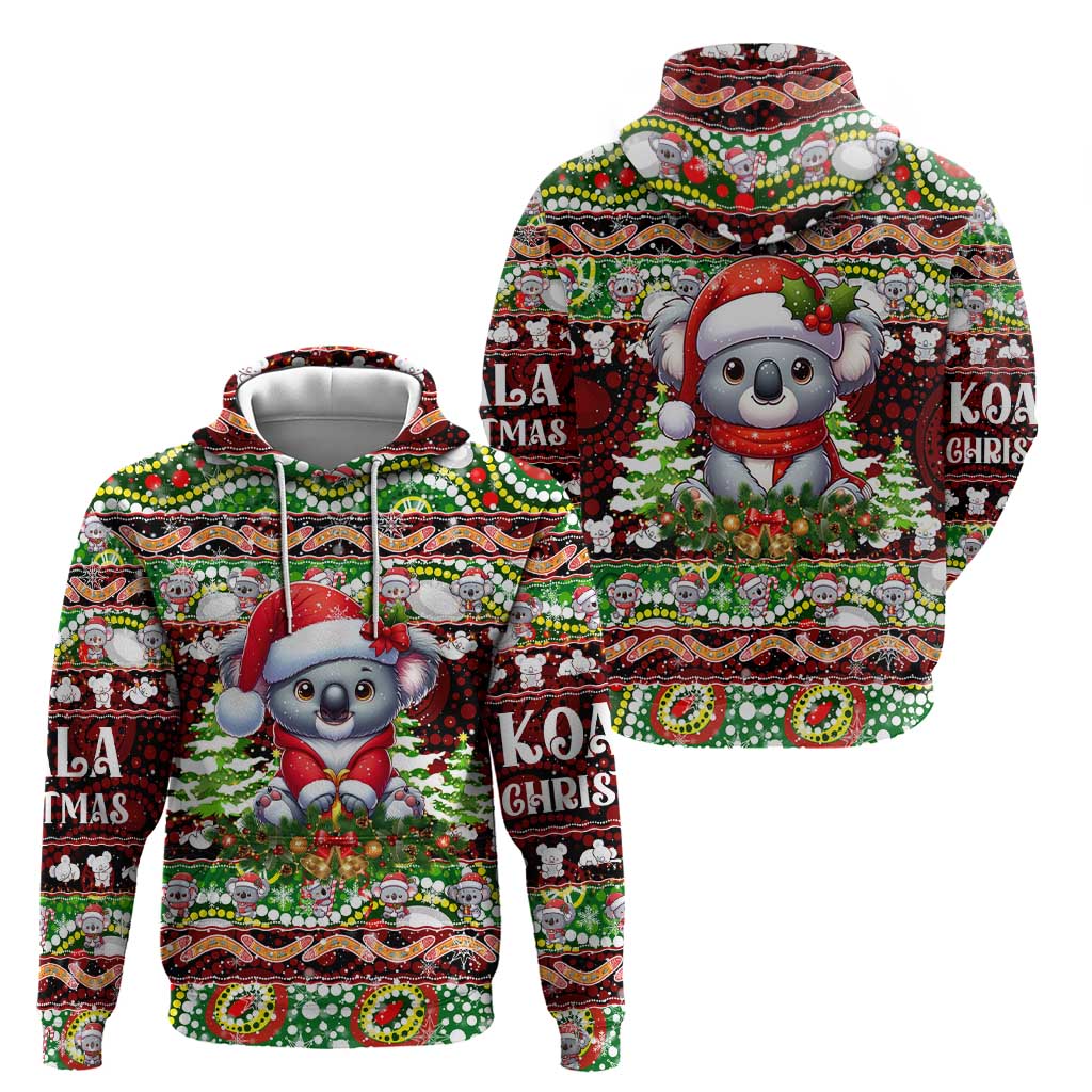 Koala Christmas Zip Hoodie Australia Aboriginal Cute Santa Koalas - Wonder Print Shop