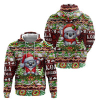 Koala Christmas Zip Hoodie Australia Aboriginal Cute Santa Koalas - Wonder Print Shop