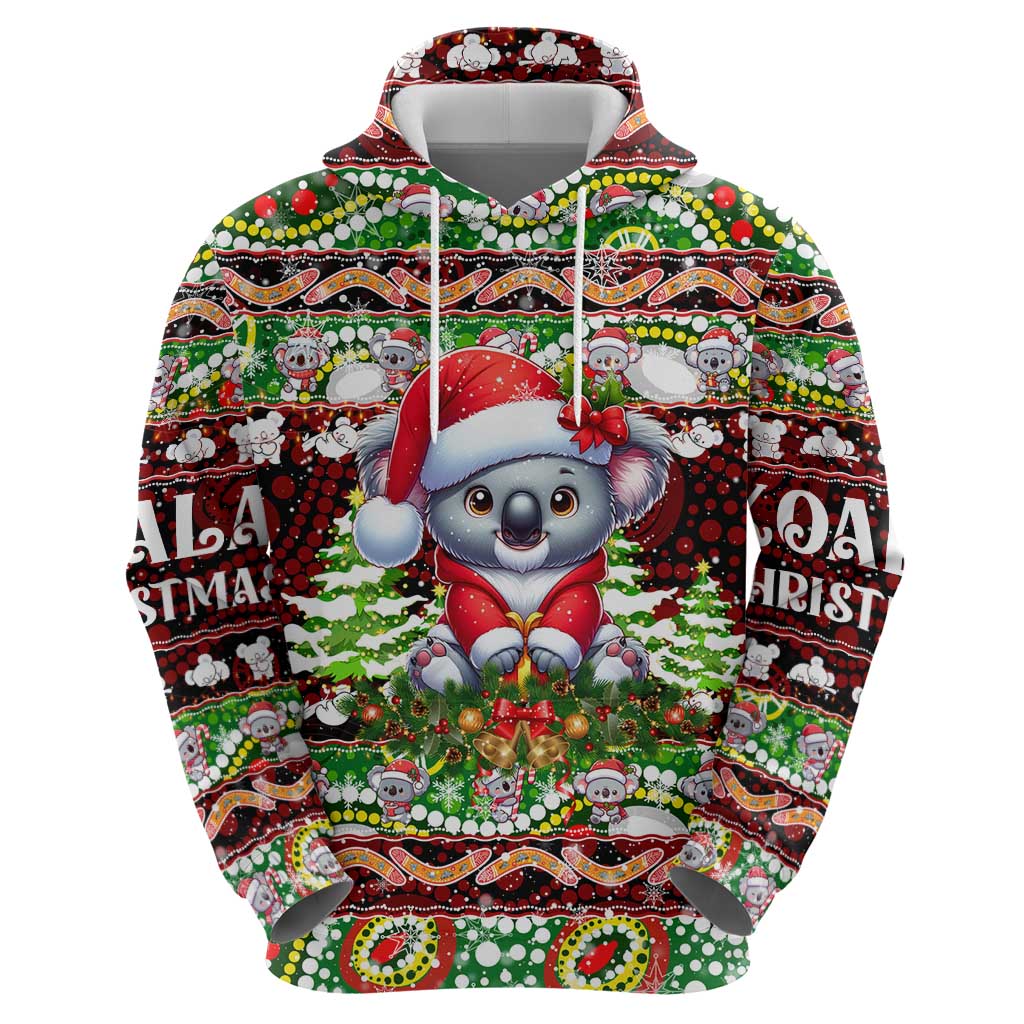 Koala Christmas Zip Hoodie Australia Aboriginal Cute Santa Koalas - Wonder Print Shop