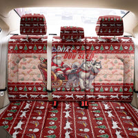 Dog Sled Christmas Back Car Seat Cover Husky Sleigh Ride Design - Wonder Print Shop