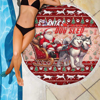 Dog Sled Christmas Beach Blanket Husky Sleigh Ride Design - Wonder Print Shop