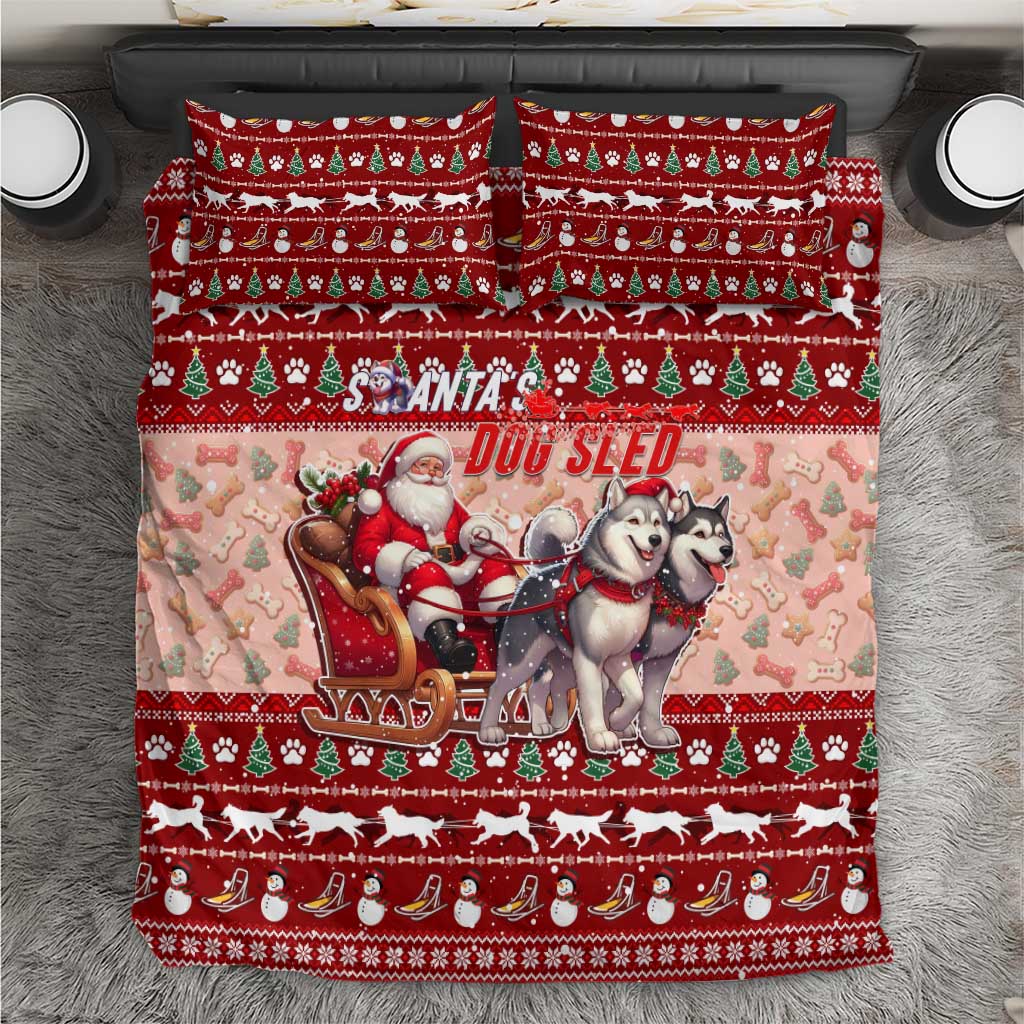 Dog Sled Christmas Bedding Set Husky Sleigh Ride Design - Wonder Print Shop