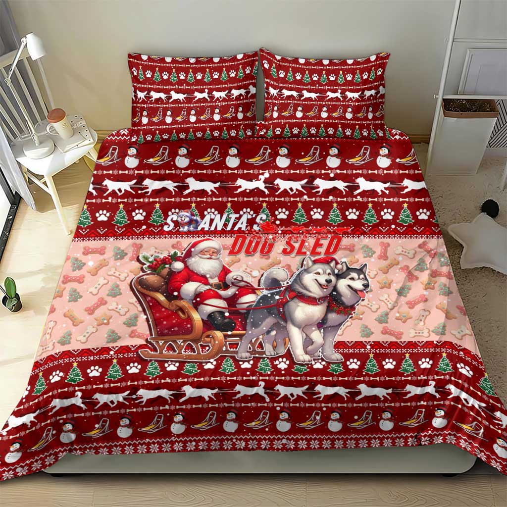 Dog Sled Christmas Bedding Set Husky Sleigh Ride Design - Wonder Print Shop
