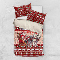 Dog Sled Christmas Bedding Set Husky Sleigh Ride Design - Wonder Print Shop