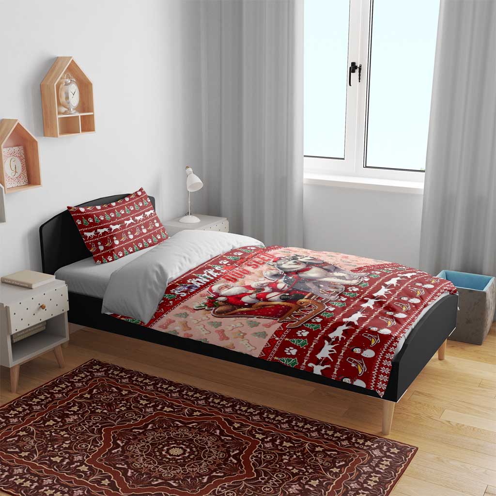 Dog Sled Christmas Bedding Set Husky Sleigh Ride Design - Wonder Print Shop