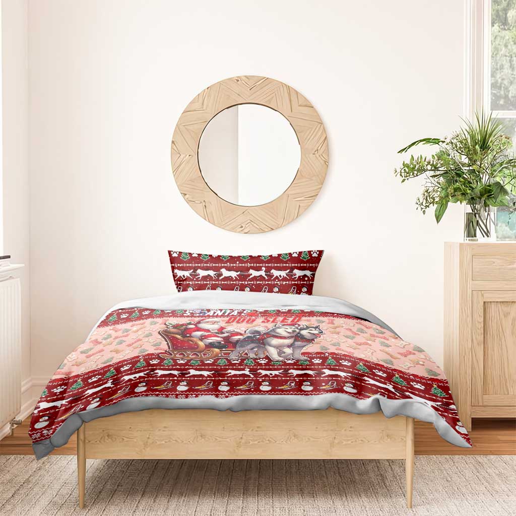 Dog Sled Christmas Bedding Set Husky Sleigh Ride Design - Wonder Print Shop