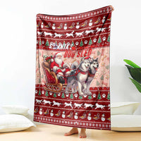 Dog Sled Christmas Blanket Husky Sleigh Ride Design - Wonder Print Shop