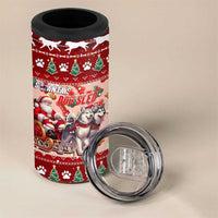 Dog Sled Christmas 4 in 1 Can Cooler Tumbler Husky Sleigh Ride Design - Wonder Print Shop