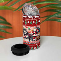 Dog Sled Christmas 4 in 1 Can Cooler Tumbler Husky Sleigh Ride Design - Wonder Print Shop