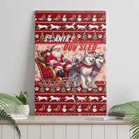 Dog Sled Christmas Canvas Wall Art Husky Sleigh Ride Design - Wonder Print Shop