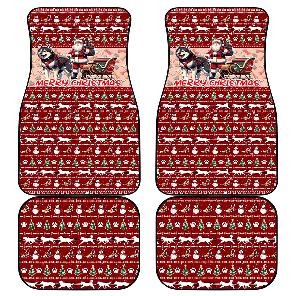 Dog Sled Christmas Car Mats Husky Sleigh Ride Design - Wonder Print Shop